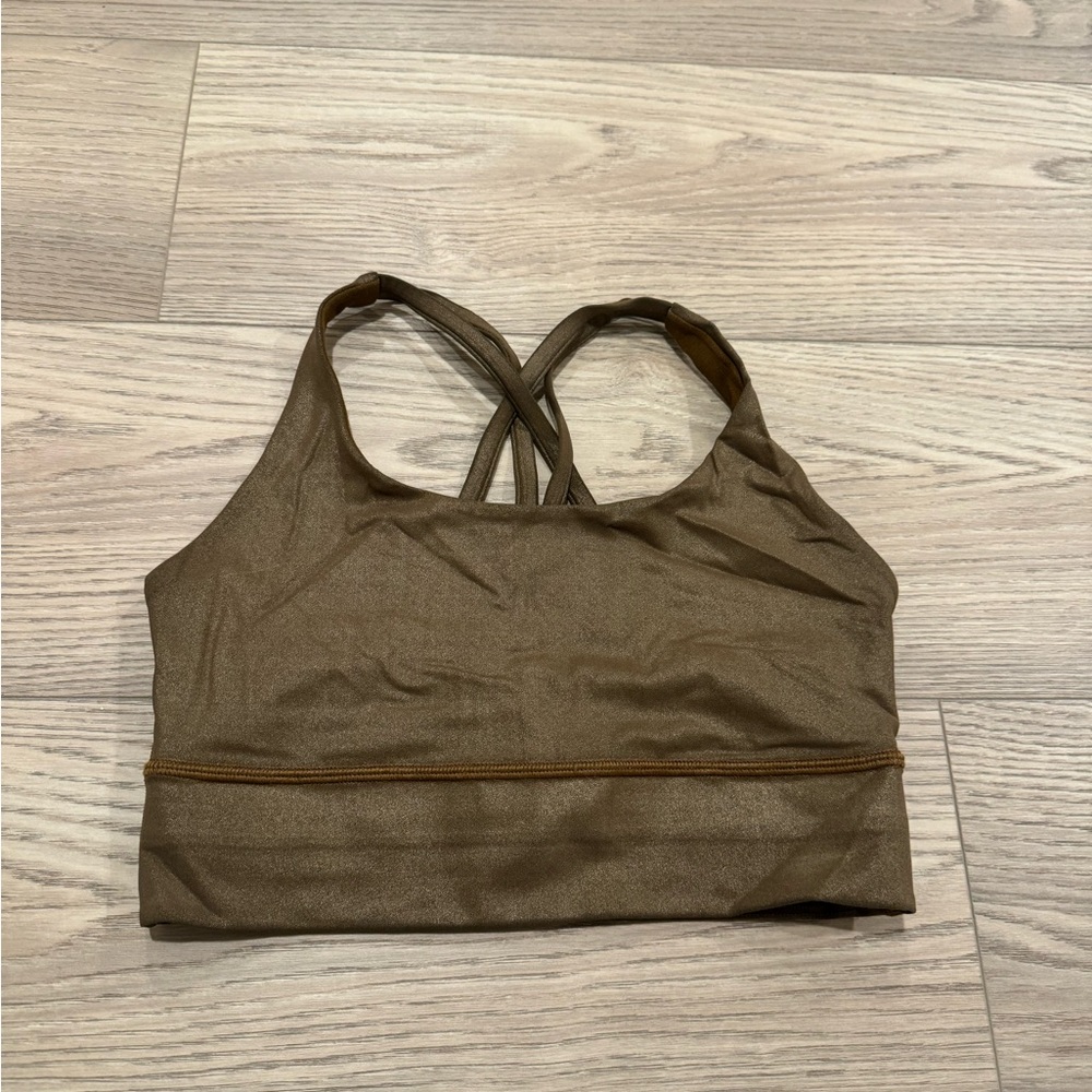 Lululemon energy long line bra gold size 6